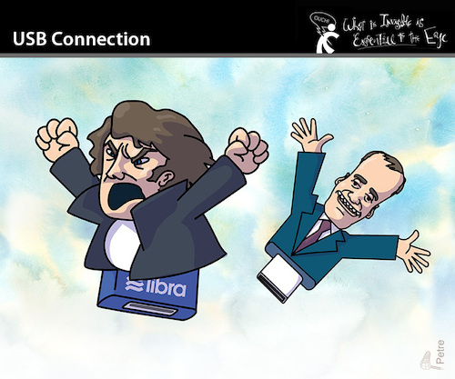 Cartoon: USB Connection (medium) by PETRE tagged argentina,usb,milei,corruption