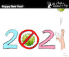 Cartoon: Happy New Year (small) by PETRE tagged newyear,covid19,pandemic,2021