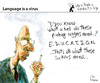 Cartoon: Language is a Virus (small) by PETRE tagged politics correction education speechs