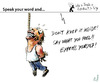 Cartoon: Speak your word and... (small) by PETRE tagged freedom,speachless