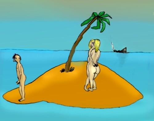 Cartoon: Am den Insel (medium) by Hezz tagged insel