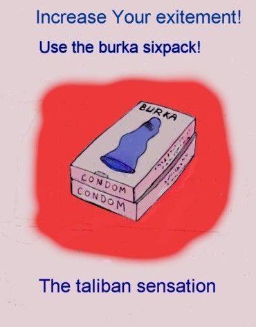 Cartoon: Burkablue (medium) by Hezz tagged taliban,sensation
