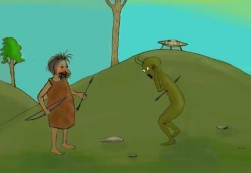 Cartoon: Die Schreie IX (medium) by Hezz tagged sterbende,alien,schreie
