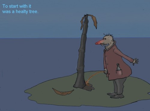 Cartoon: Do not pee in the see (medium) by Hezz tagged island,desert
