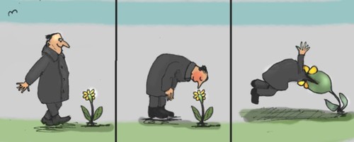 Cartoon: Flower power (medium) by Hezz tagged flower