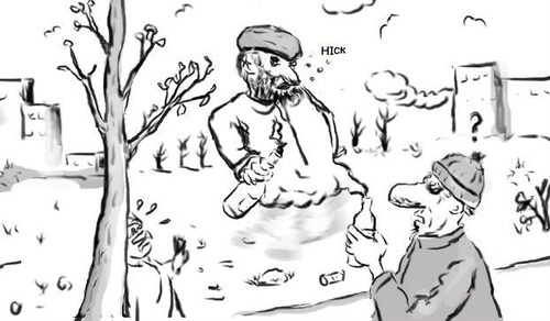 Cartoon: Hick (medium) by Hezz tagged drunk,spirit