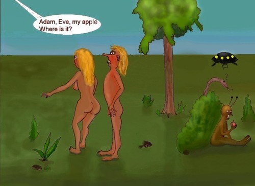 Cartoon: Not gilty (medium) by Hezz tagged aple,snake,paradise,alien