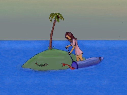 Cartoon: Surviving by burkafishing (medium) by Hezz tagged burkafishing