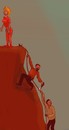 Cartoon: Up the mountain (small) by Hezz tagged bergfrau