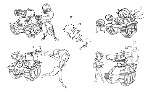 Cartoon: The funny tanks (medium) by thinhpham tagged funny,tank,battles,sketch,zenchip