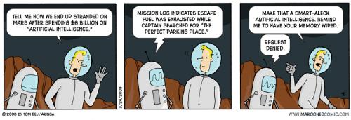 Cartoon: Marooned - 1 (medium) by Marooned tagged sciencefiction,scifi,humor,funny,robot,space,spaceman,astronaut,cartoon,comic,webcomic,adventure