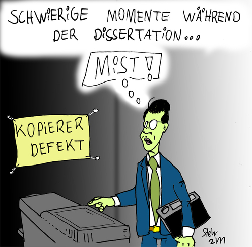 Cartoon: Schwere Zeiten (medium) by Matthias Stehr tagged guttenberg,plagiat,dissertation
