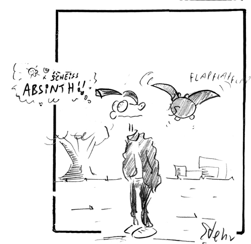 Cartoon: Absinth (medium) by Matthias Stehr tagged alkohol,absinth,drogen