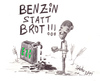 Cartoon: Benzin statt Brot! (small) by Matthias Stehr tagged e10 biofuels biokraftstoffe nahrungsmittelpreise weizen getreide lebensmittelpreise bioethanol