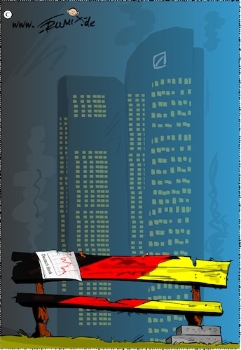 Cartoon: Deutsche Bank sehr stabil (medium) by Trumix tagged deutsche,bank,aktie,commerzbank,stabil,boerse,deutschebank,finanzinstitut,deutsche,bank,aktie,commerzbank,stabil,boerse