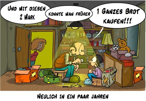 Cartoon: Die gute alte D-Mark (medium) by Trumix tagged dmark,deutsche,mark,währung,euro,eurokrise,schwäche,wechselkurse,nostalgie