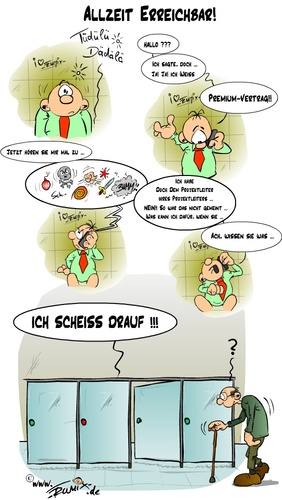 Cartoon: Immer erreichbar (medium) by Trumix tagged allzeit,bereit,berry,black,handy,kundeservice,premiumvertrag,rufbereitschaft