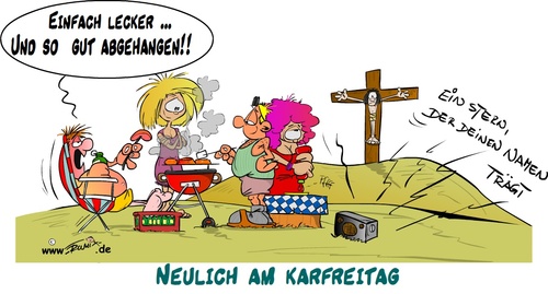 Cartoon: karfreitag (medium) by Trumix tagged karfreitag,ostern,feiertage,grillen,grillfest,party,trummix