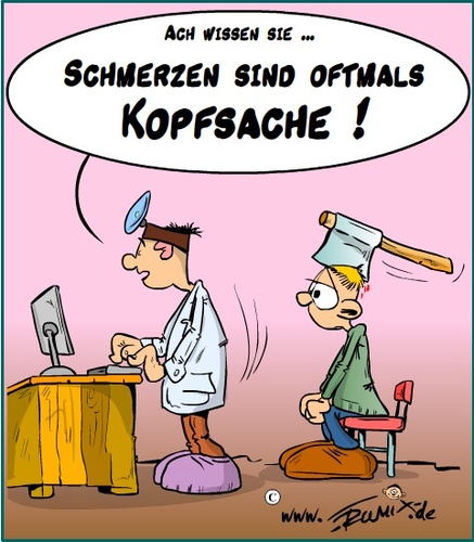 Cartoon: Reine Kopfsache (medium) by Trumix tagged arzt,doktor,untersuchung,diagnose,schmerzen,trummix