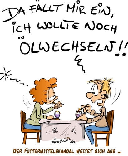 Cartoon: Schmiermittel II (medium) by Trumix tagged trummix,schwein,industrie,futtermittel,eier,dioxin