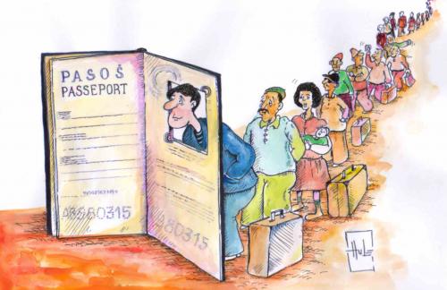 Cartoon: passport (medium) by Hule tagged people