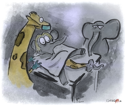 Cartoon: die Geburt (medium) by darkoarts tagged tiere,animal,elefant,geburt