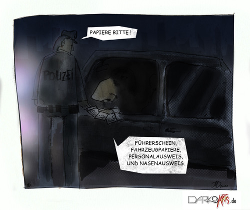 Cartoon: kontrolle (medium) by darkoarts tagged auto,polizei