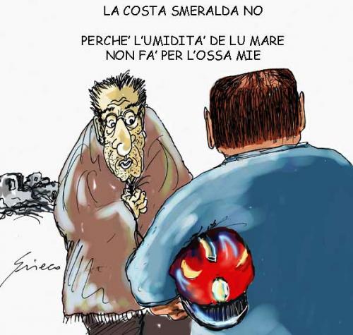 Cartoon: Berlusconi  fra i terremotati (medium) by Grieco tagged grieco,berlusconi,terremoto,italia