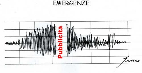 Cartoon: EMERGENZE IN TV (medium) by Grieco tagged grieco,televisione,terremoto,italia