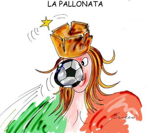 Cartoon: LA PALLONATA (medium) by Grieco tagged grieco,calcio,terremoto