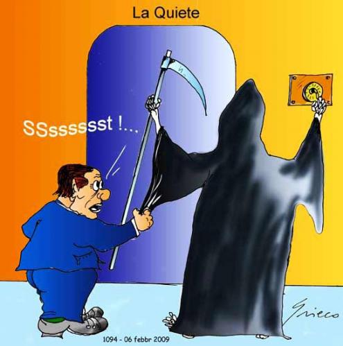 Cartoon: La Quiete (medium) by Grieco tagged grieco,berlusconi,eluana