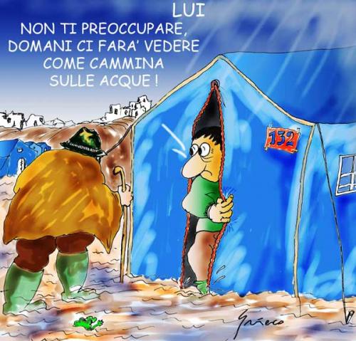 Cartoon: LUI (medium) by Grieco tagged grieco,berlusconi,abruzzo,terremotati,pioggia