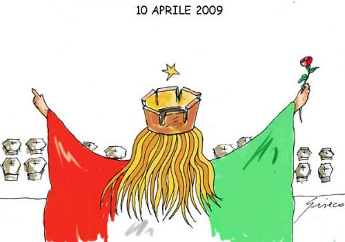 Cartoon: Lutto nazionale (medium) by Grieco tagged grieco,terremoto,abruzzo