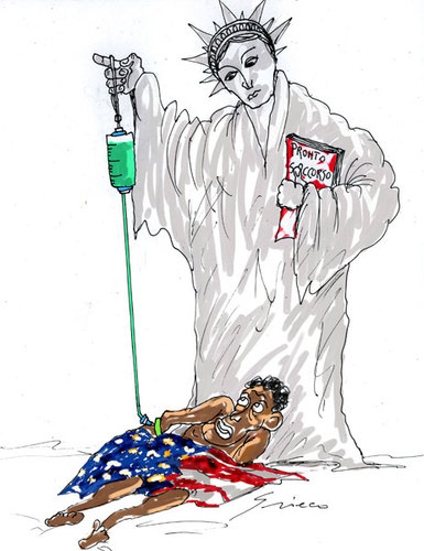 Cartoon: PRONTO SOCCORSO (medium) by Grieco tagged grieco,obama,america
