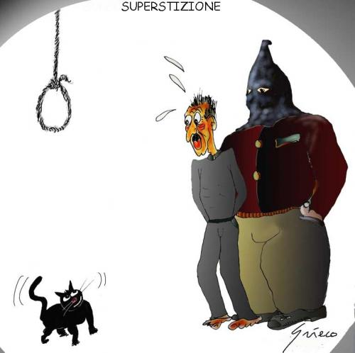 Cartoon: Superstizione (medium) by Grieco tagged grieco,gattonero,superstizione
