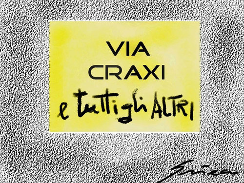 Cartoon: Via via (medium) by Grieco tagged grieco,craxi,milano,via