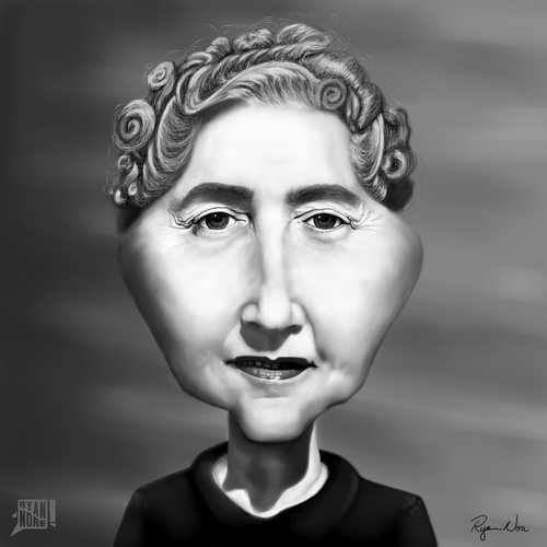 Cartoon: Agatha Christie (medium) by RyanNore tagged agatha,christie,caricature,drawing,ryan,nore