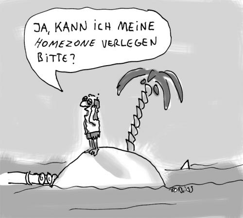 Cartoon: Homezone (medium) by Tobias Schülert tagged handy,homezone,insel