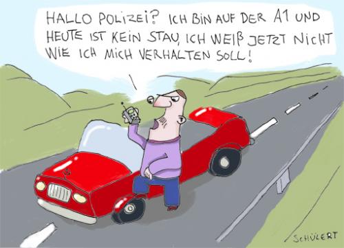 Cartoon: Stau (medium) by Tobias Schülert tagged auto,stau