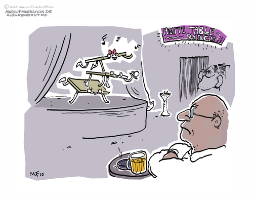 Cartoon: Neu im Programm (medium) by MarcoFinkenstein tagged tabledance,disappointment,bar