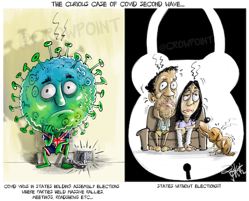 Cartoon: Covid economy (medium) by crowpoint tagged second,wave,lockdown,covid,covid19