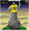 Cartoon: Pele (small) by crowpoint tagged pele,football,brazil,rip,legend,wc,black,pearl,sports