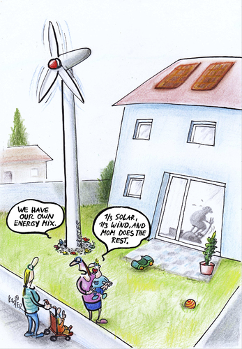 Cartoon: energy mix (medium) by Petra Kaster tagged solarenergie,windkraft,technik,alternativenergien,energiewende,erneuerbare,energien,ressource,solarenergie,windkraft,technik,alternativenergien,energiewende,erneuerbare,energien,ressource