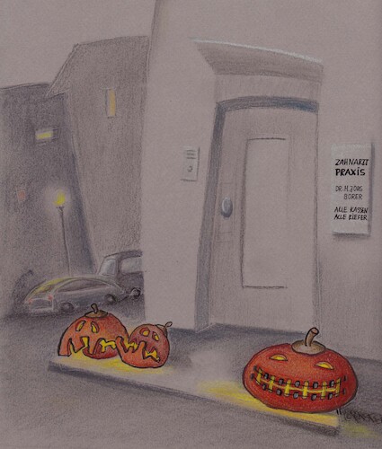 Cartoon: kieferspezialist (medium) by Petra Kaster tagged halloween,süßigkeiten,zahnarzt,bräuche,kinder,kieferspezialist,kürbisse,zahnschmerzen,kiefernorthopäde,kassenpatienten,privatpatienten,krankenkassen,halloween,süßigkeiten,zahnarzt,bräuche,kinder,kieferspezialist,kürbisse,zahnschmerzen,kiefernorthopäde,kassenpatienten,privatpatienten,krankenkassen