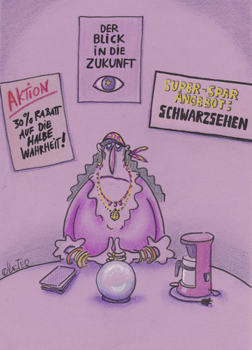 Cartoon: schwarzsehen (medium) by Petra Kaster tagged politik,jahreswechsel,zukunftsaussichten,wahrsagen,politik,jahreswechsel,zukunftsaussichten,wahrsagen