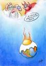 Cartoon: Klimaei (small) by Petra Kaster tagged klimakatastrophe,erderwärmung,klimaerwärmung,gletscherschmelze,ökologie,gott,teufel,ozonloch,umweltschutz,umweltpolitik,klimagipfel
