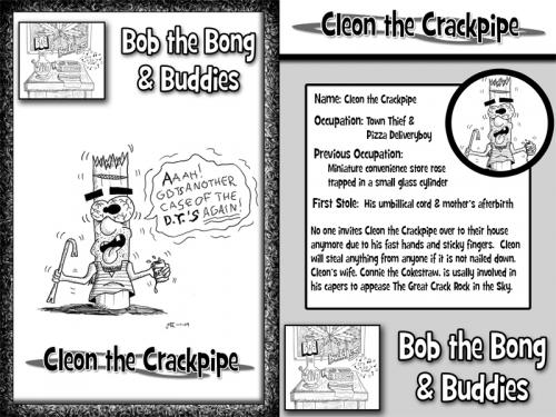 Cartoon: Cleon the Crackpipe (medium) by yusanmoon tagged bob,the,bong,yu,san,moon,cartoon,comic,artist,funny,humor