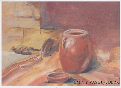 Cartoon: Empty vase (medium) by jjjerk tagged caricature,watercolor,cartoon,vase,brown