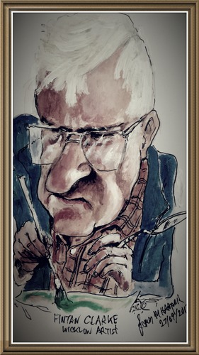 Cartoon: Fintan Clarke (medium) by jjjerk tagged famous,painter,glasses,ireland,wicklow,artist,fintan,clarke