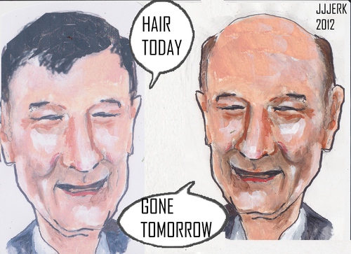 Cartoon: HAIR TODAY (medium) by jjjerk tagged hair,tday,gone,tomorrow